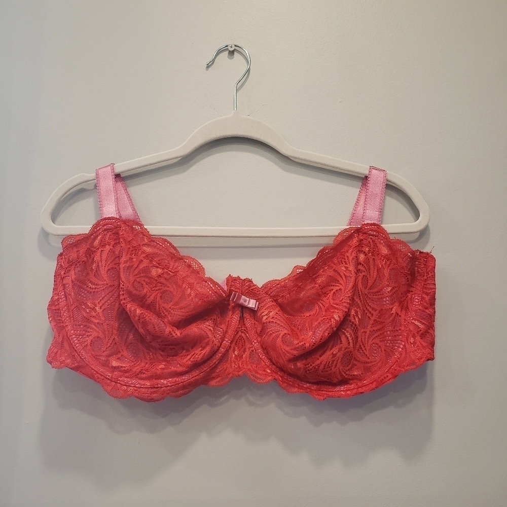 Adore Me Balconette Bra Red Pink - 44DDD/F